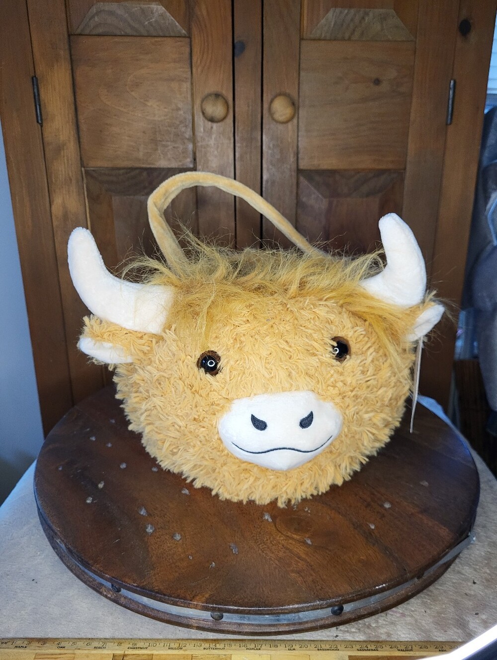 Plush Highland Cow Basket